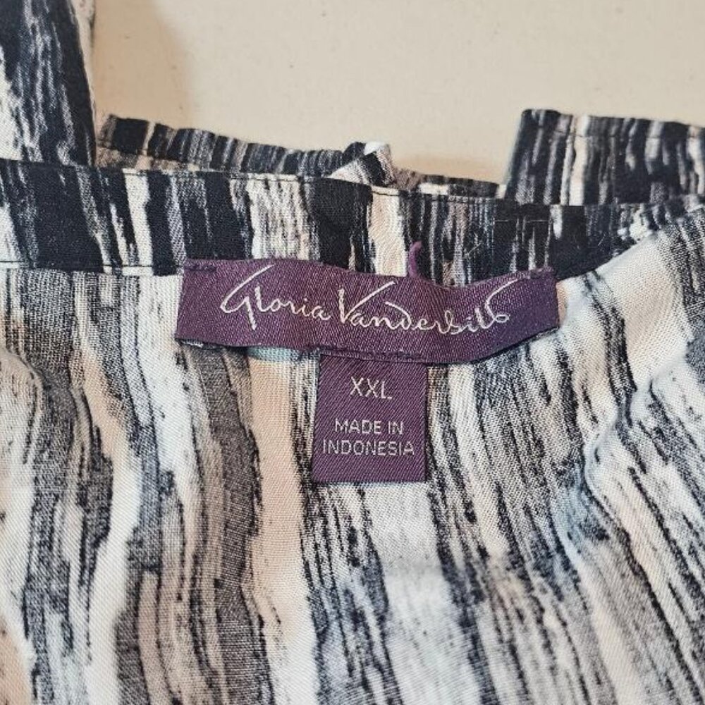 SOLD Gloria Vanderbilt Womens 3/4 sleeve Balck & White Blouse Size 3X - Picture 4 of 6